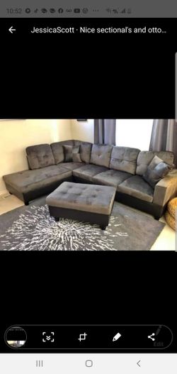 Sectional and ottoman