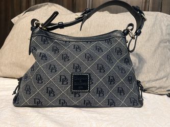 DOONEY BOURKE Canvas Monogram Gray / Black Shoulder Bag