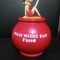 Vintage Betty Boop Girls Night Out Fund Coin Jar Piggy Bank Container