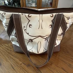 Brown and Cream Colored Sport Systems Custom Bags Corp Lightweight Tote Bag
