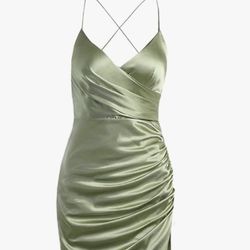 Brand New Green Side Rouched Dress