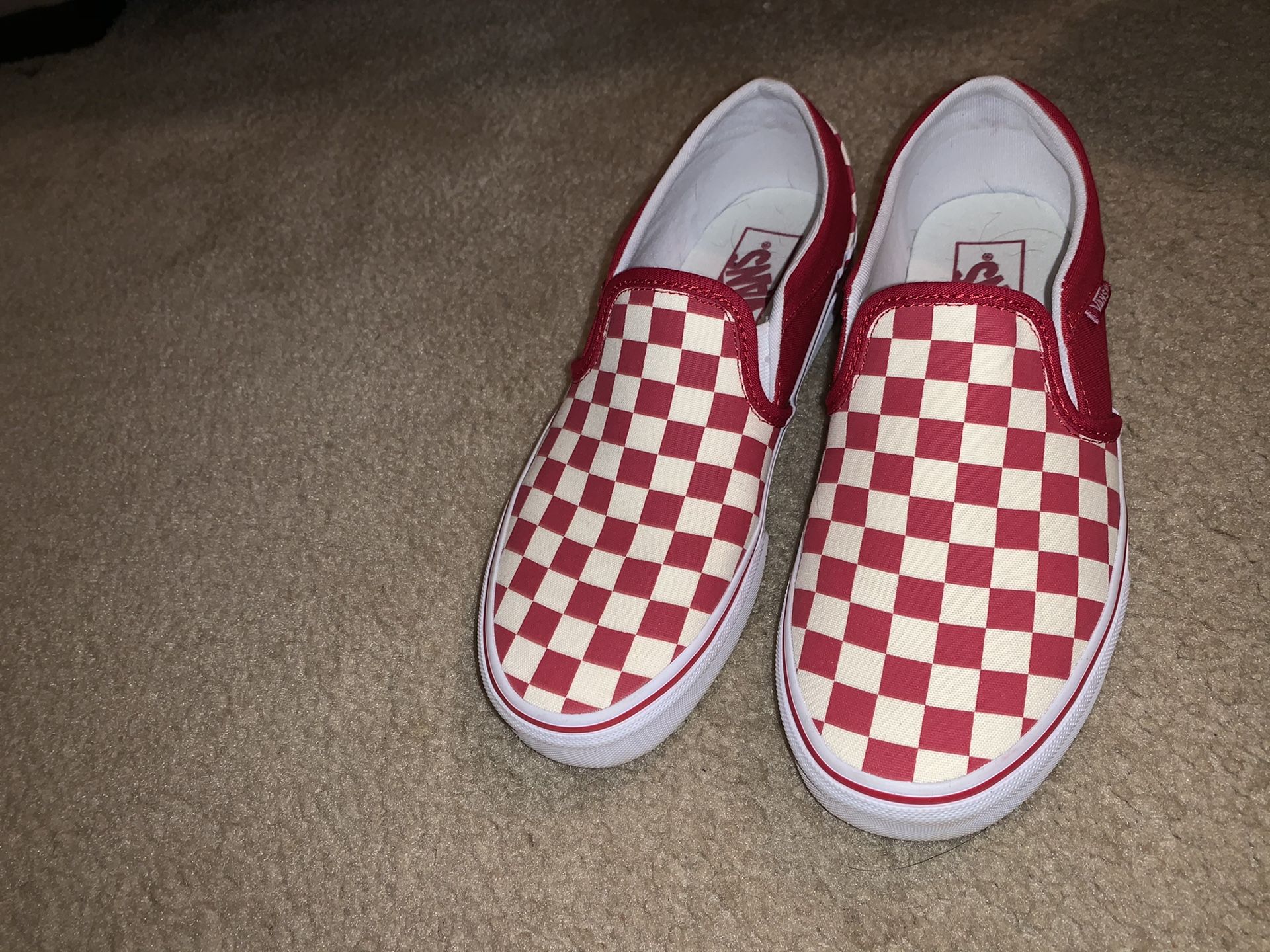 Red checkered vans