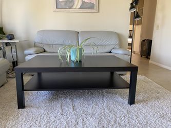 Grey leather couch