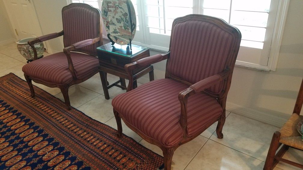 Pair Of Vintage French Provincial Style Accent Chairs