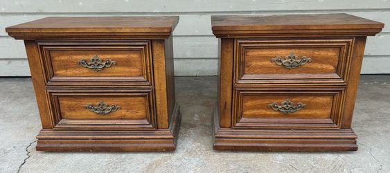 Vintage Wooden Nightstands (2)