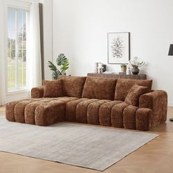 108.3'' Chenille L-Shape Luxury Sectional Oversized Sofa, Mnimalist Design, Comfy Sleeper Couch with Left Facing Chaise