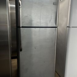 Frigidaire Stainless Steel Top Freezer Refrigerator Apartment Size 