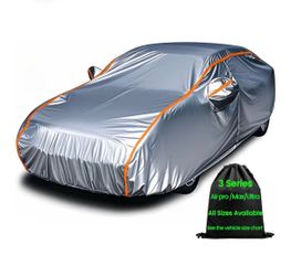 Outdoor Car Cover for Automobiles All Weather Waterproof Heavy Duty Full Exterior Covers Snow UV Rain Protection Durability Four Seasons Fit Sedan 194