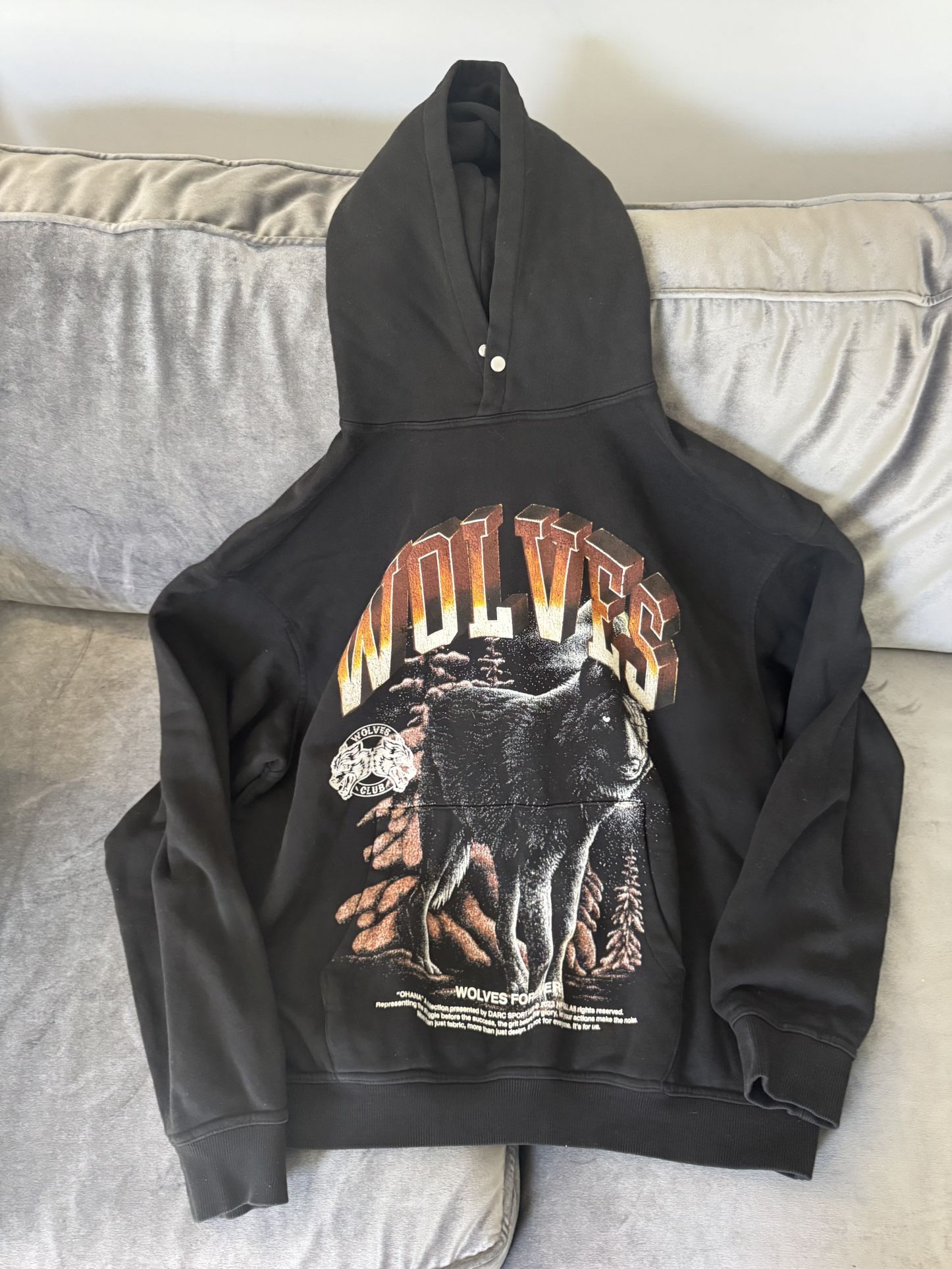 Darc Sport Wolves Club Men’s L Black Ohana Tour Hoodie Sweatshirt