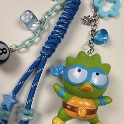 Badtz-Maru x Leonardo Bag Charm Keychain 💙 Hello Kitty x TMNT Collab