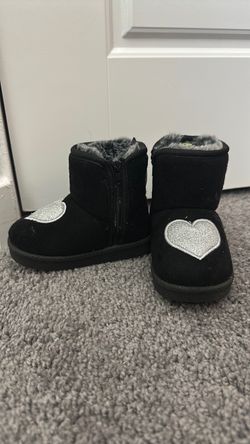 Toddler Black Faux Fur Winter Boots