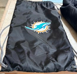Large Miami Dolphin duffel bag with two wheels for easy moving