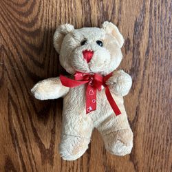 Dandee Collectors Choice 6 Inch Brown Teddy Bear With Red Heart Ribbon