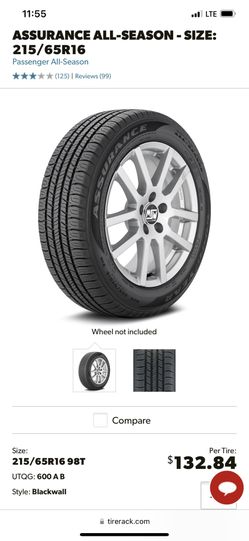 Goodyear Assurance All Season 215/65R16 98T NEW Tire!