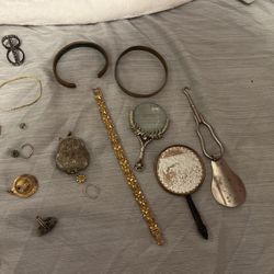 Bag Of Vintage Jewelry & Trinckets, Some Real, Selling Entire Bag In One
