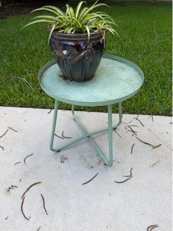 Turquoise patio side table