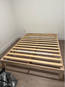 Queen bed frame wooden barely used