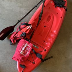 Lifetime Red Kayak with Paddle
