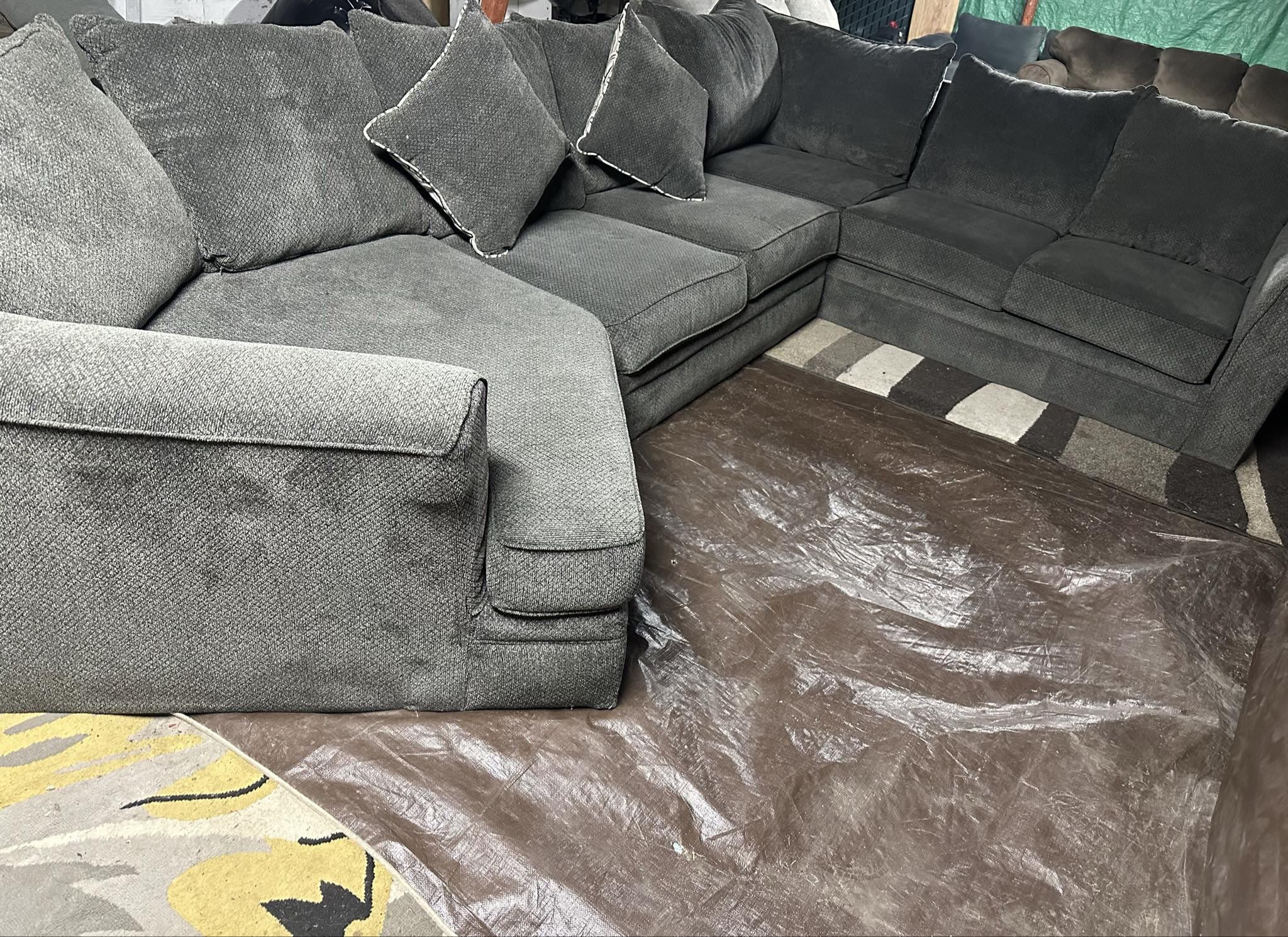 Gray black couch good condition clean we sell all the time delivery extra 40 local