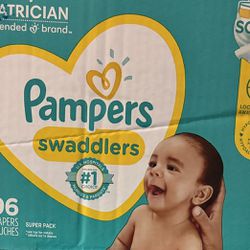 96 Count Size 1 Pampers swaddlers 