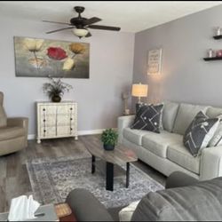 Cozy Alston Sofa Plus Loveseat Set - Neutral Beige 