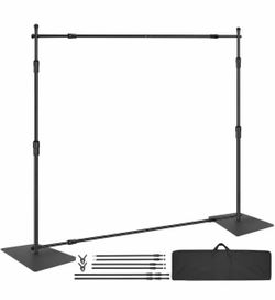 120 in. x 120 in. Backdrop Stand, Arbor Heavy Duty Backdrop Stand with Carbon Steel Base, Adjustable Support