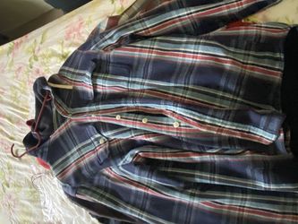 Ralph Lauren Button Down Hooded Shirt Sz Large