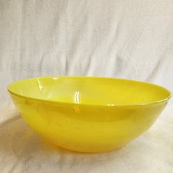 Stunning Atomic Yellow Artglass Bowl