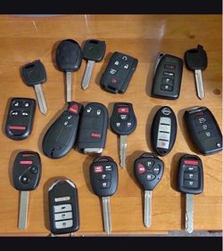 Llaves y controles keys and fobs cut and programmed Chevy Toyota Honda Dodge jeep Ford nissan infiniti
