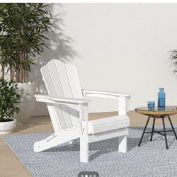 HAMPTON BAY Lattice White Adirondack Chair