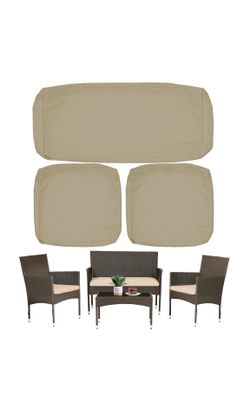 3 Pack Outdoor Patio Seat Cushions Replacement Covers Fit for 4 Pieces 