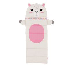 Firefly! Outdoor Gear Izzie the Llama Kid's Sleeping Bag - Off White/Pink (65 in. × 24 in.)