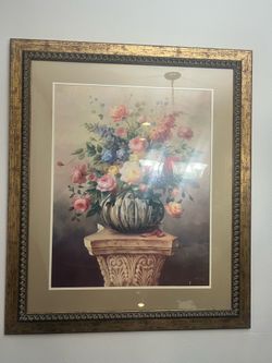 Large Ornate Framed Floral Wall Art – Elegant Home Decor (Set of 2 Available)”