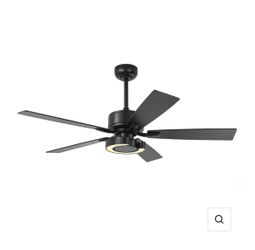 52” Arlen Double-Sided Blades Downrod Mount LED Ceiling Fan with Remote Control