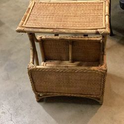 Good Condition Rattan Magazine Vintage Table23x18
