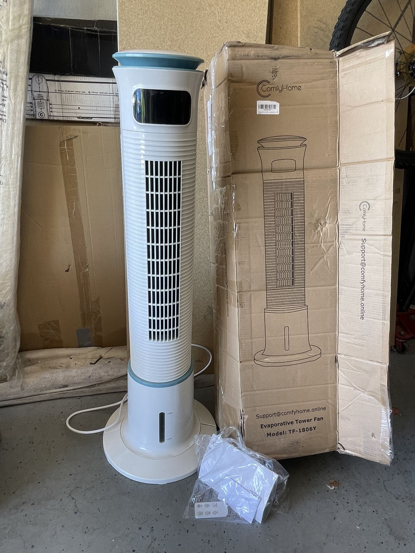 Evaporative Air Cooler - COMFYHOME 3-in-1 Portable Air Conditioner, 4 Modes Cooling Fan, 20Ft Remote & 15H Timer, Quiet Evaporative Cooler, 70° Oscill