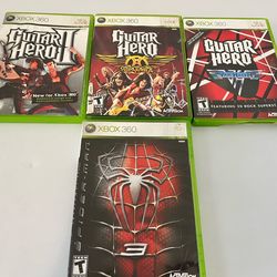 Xbox 360 Video Games Guitar Hero and Spider Man