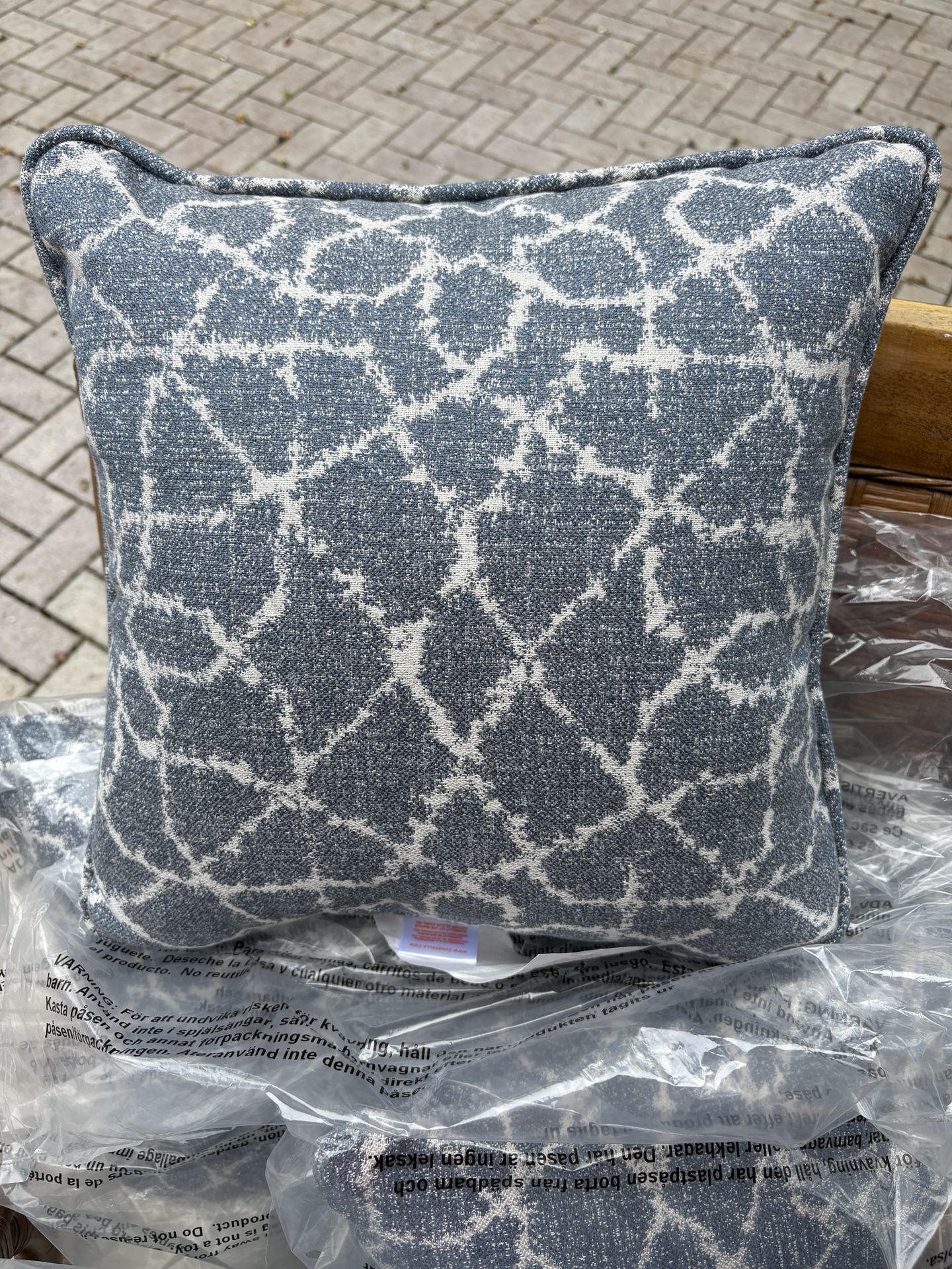 Designer outdoor pillows. Set of 4