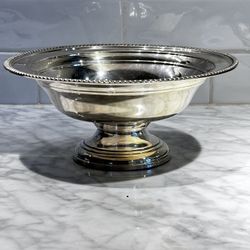 8” Diameter Weighted Sterling Compote Candy Footed Bowl By Garden Silversmith