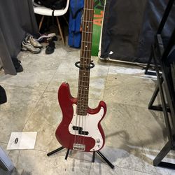 Electric Bass Guitar And Amp