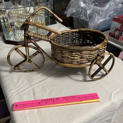 Vintage  Bamboo Bicycle  Flower Basket   