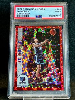 2022 NBA Hoops 💥 Ja Morant 💥 Hyper Red 86/99 PSA 9 Mint 💎 - Memphis Grizzlies