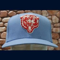 Chicago Bears Sizes 7 AND 7 1/8 AVAILABLE New Era 59FIFTY "SKY BLUE W/RED ANGRY BEAR" Hats (NW/OT) UNWORN! MINT CONDITION! Please Read Description.