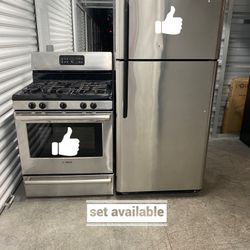 30”INCHS WIDTH GAS RANGE & FRIDGE IN STOCK