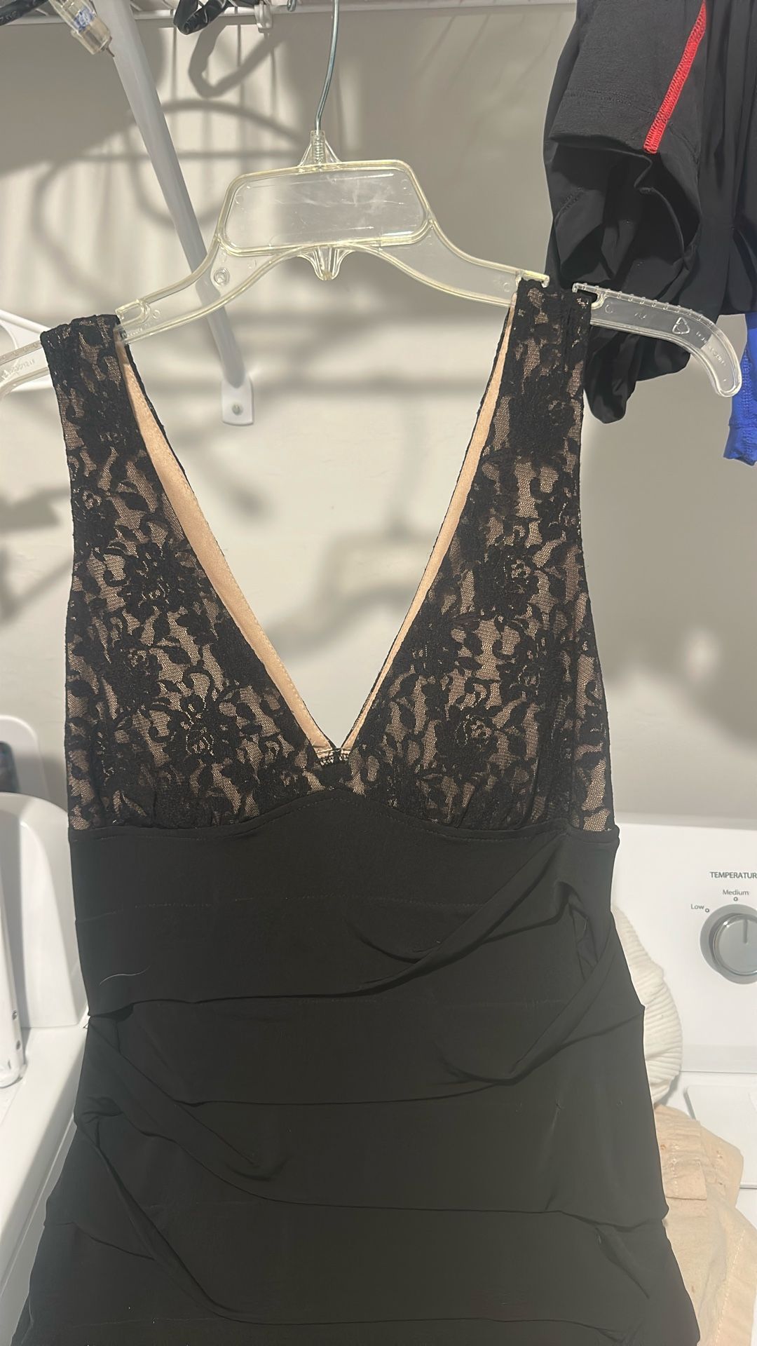Large Black Layered Dress Thigh Length
