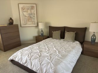 Queen bed frame and night stands