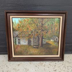 Vintage Oil On Canvas Painting Landscape