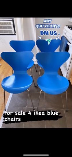 4 new blue ikea chairs ready to Go