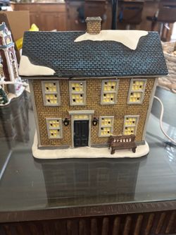 Lighted Christmas Village House Figurine