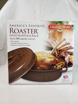 20lb Capacity America's Favorite Roaster w/nonstick Rack by Granite Ware USA NIB